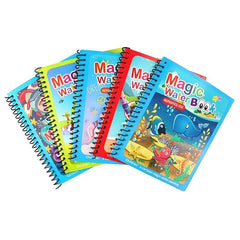 4pcs Magic Painting Books & Pen Set for Kids Reusable Drawing Book