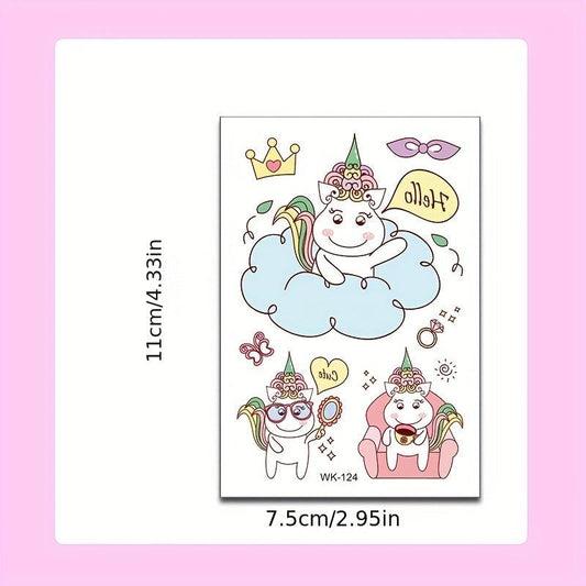 10pcs Animal Pattern Temporary Tattoos for Kids' Toys Cups Glasses