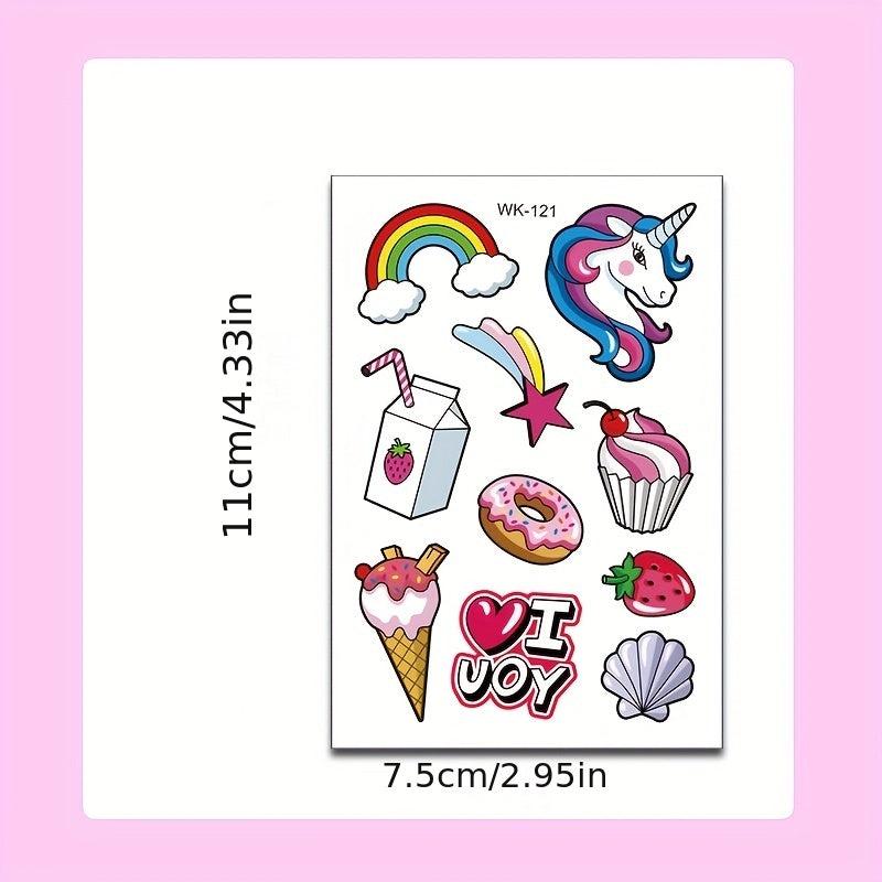 10pcs Animal Pattern Temporary Tattoos for Kids' Toys Cups Glasses