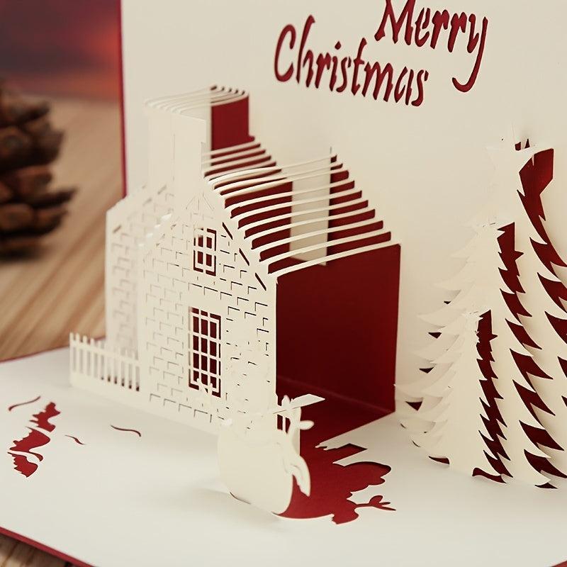 3D Stereo Christmas Greeting Card - Send Blessings to Loved Ones