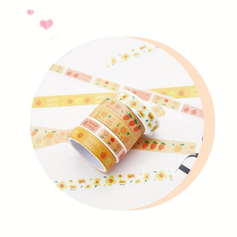 5 Rolls Watercolor Washi Tape Set Geometric Patterns Student DIY Stationery