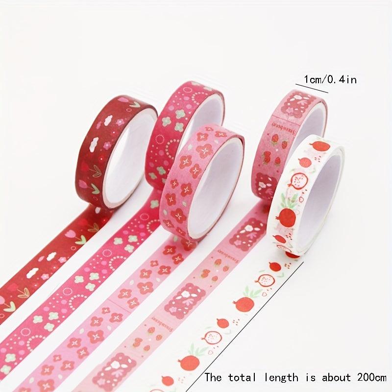 5 Rolls Watercolor Washi Tape Set Geometric Patterns Student DIY Stationery