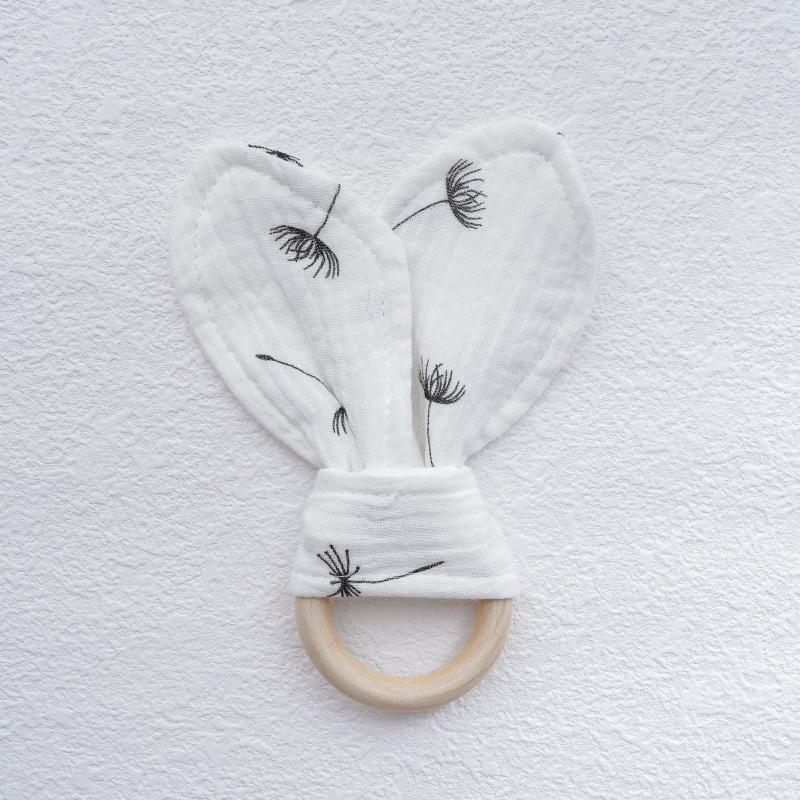 Baby Sleeping Soothing Towel Little Rabbit Gauze Wooden Teether