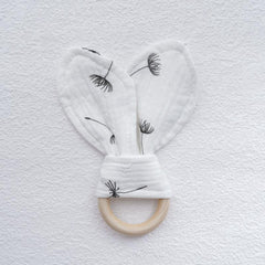 Baby Sleeping Soothing Towel Little Rabbit Gauze Wooden Teether
