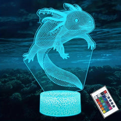 Axolotl Night Light 3D Illusion Lamp 16 Colors with Remote
