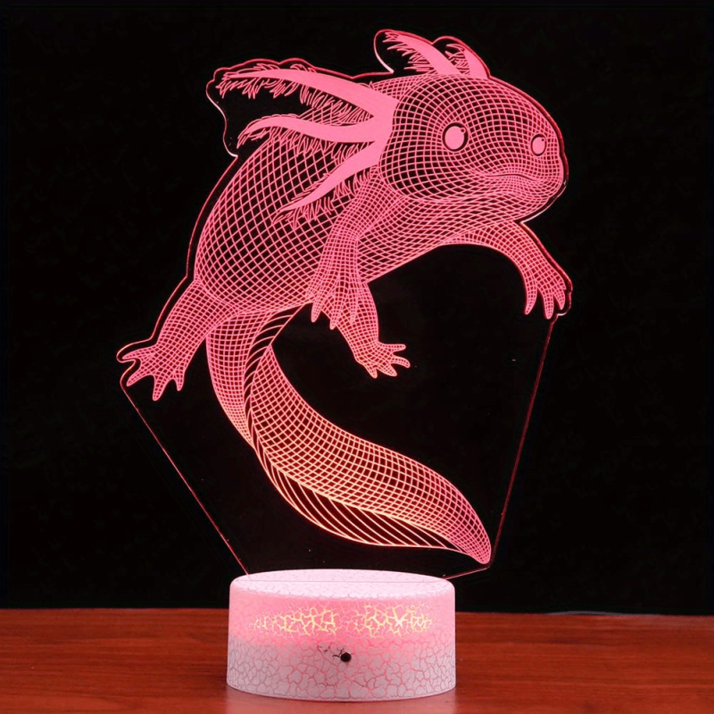 Axolotl Night Light 3D Illusion Lamp 16 Colors with Remote
