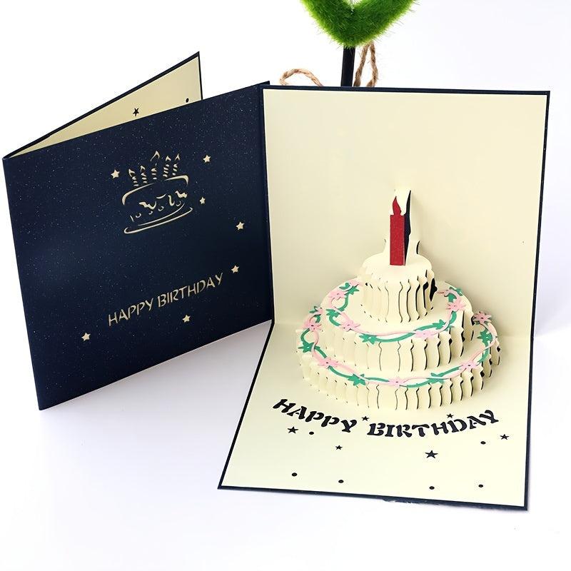 3D Happy Birthday Pop up Greetings Postcards with Envelope - Kids Boys Girls