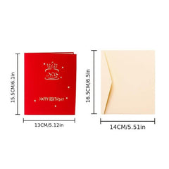 3D Happy Birthday Pop up Greetings Postcards with Envelope - Kids Boys Girls