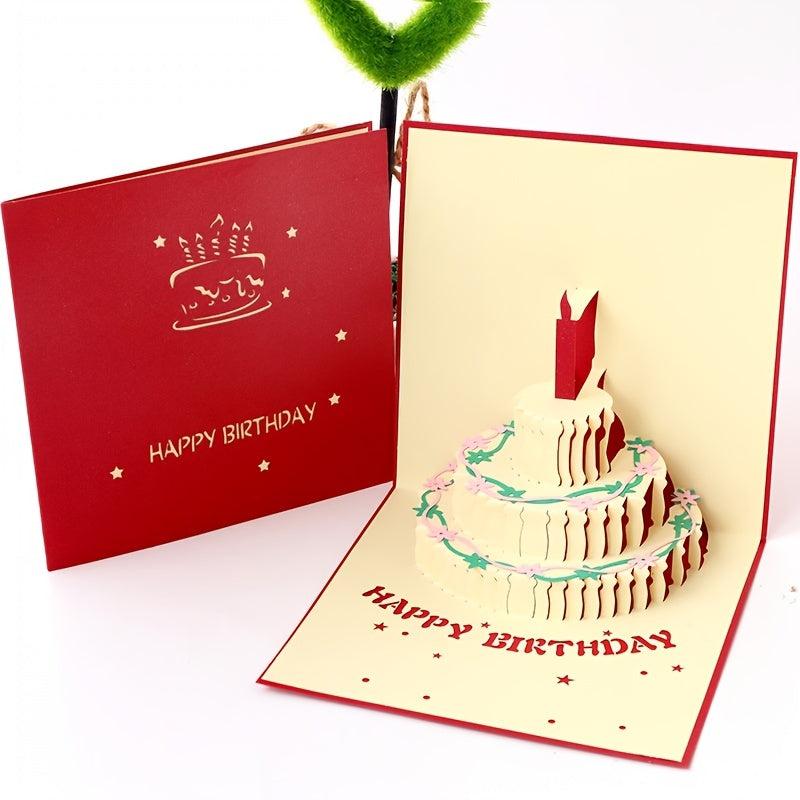 3D Happy Birthday Pop up Greetings Postcards with Envelope - Kids Boys Girls
