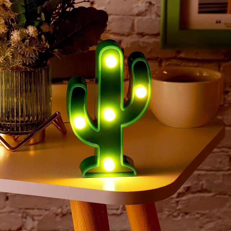 LED Cactus Light Table Night Lamp Mini Bedroom Lamp For Kids' Room