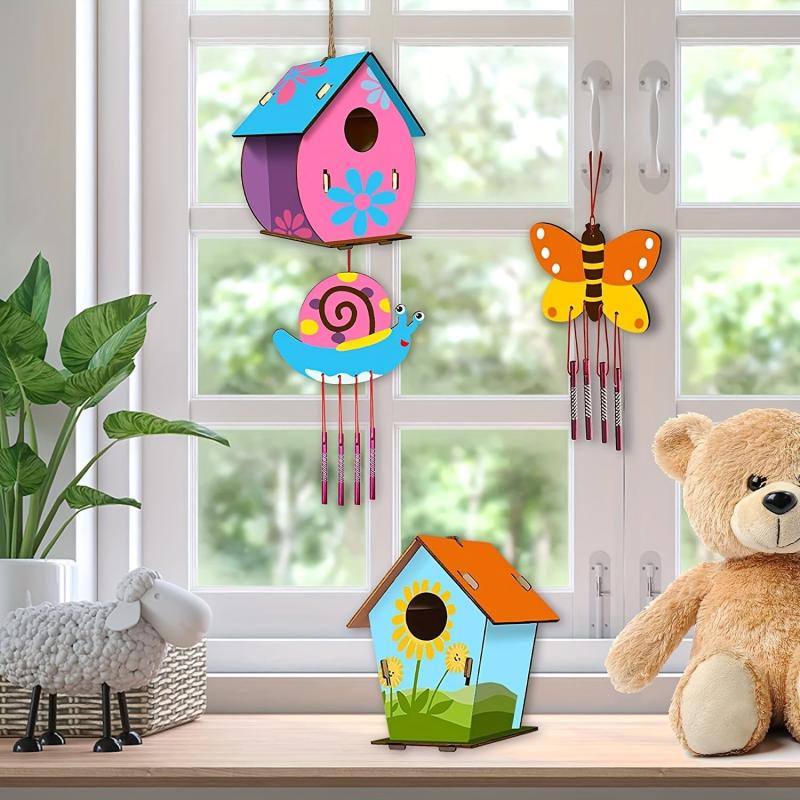 DIY Bird House Wind Chime Kids Crafts Craft Kits for Girls Boys Painting Kits