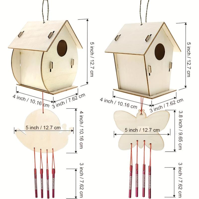 DIY Bird House Wind Chime Kids Crafts Craft Kits for Girls Boys Painting Kits