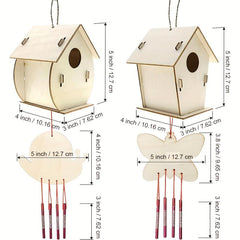 DIY Bird House Wind Chime Kids Crafts Craft Kits for Girls Boys Painting Kits
