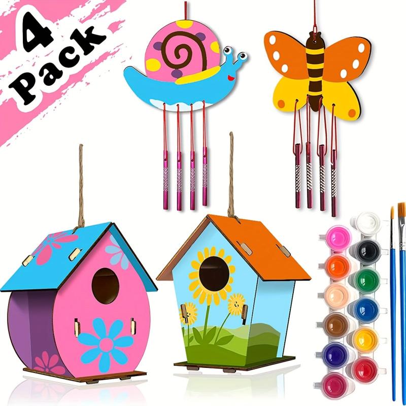 DIY Bird House Wind Chime Kids Crafts Craft Kits for Girls Boys Painting Kits