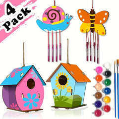 DIY Bird House Wind Chime Kids Crafts Craft Kits for Girls Boys Painting Kits