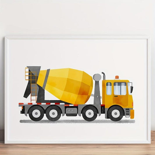 6 Piece Watercolor Vehicle Poster Set for Home Decor & Kids Room