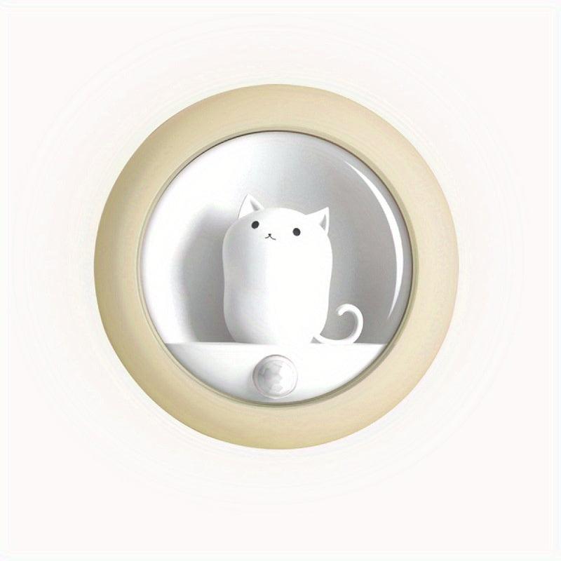 Cat Smart Motion Sensor LED Night Light, USB Rechargeable
