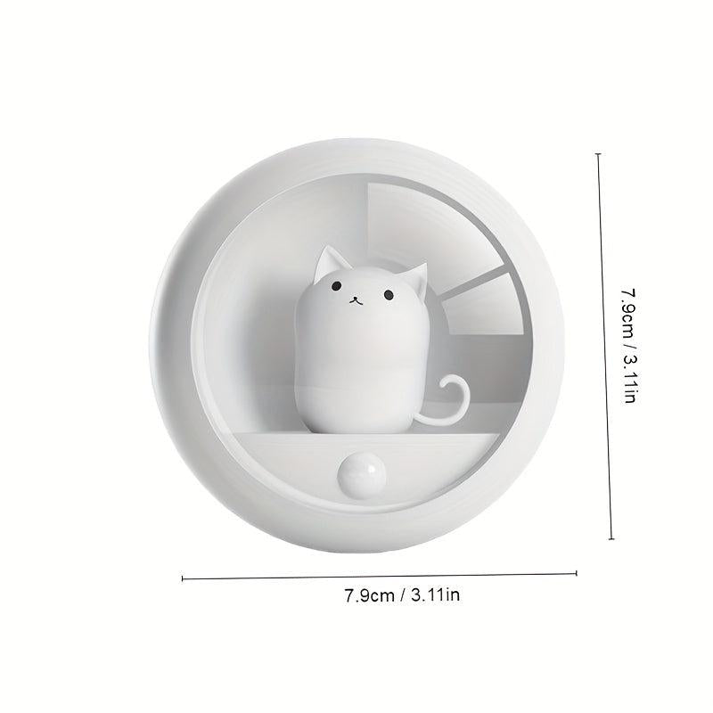 Cat Smart Motion Sensor LED Night Light, USB Rechargeable