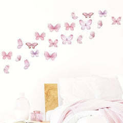 3 Pc Watercolor Pink Butterfly Wall Stickers for Baby Room