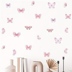 3 Pc Watercolor Pink Butterfly Wall Stickers for Baby Room