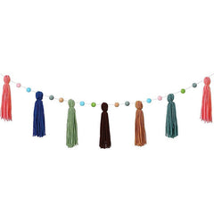 1pc Colorful Rainbow Tassel Garland Pompom Garland Bohemian Tassel Garland