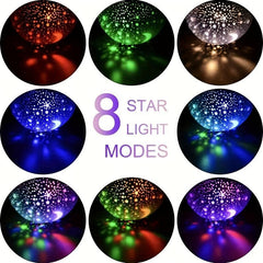 Kids Star Projector Night Light w/ Adjustable Colors & Timer Baby Moon Star Lamp