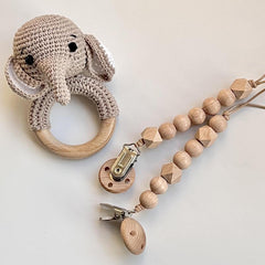 Wooden Baby Pacifier Clip Chain for Boys and Girls