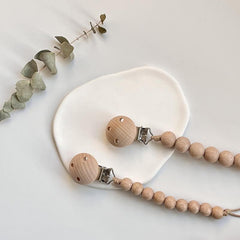 Wooden Baby Pacifier Clip Chain for Boys and Girls