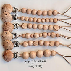 Wooden Baby Pacifier Clip Chain for Boys and Girls