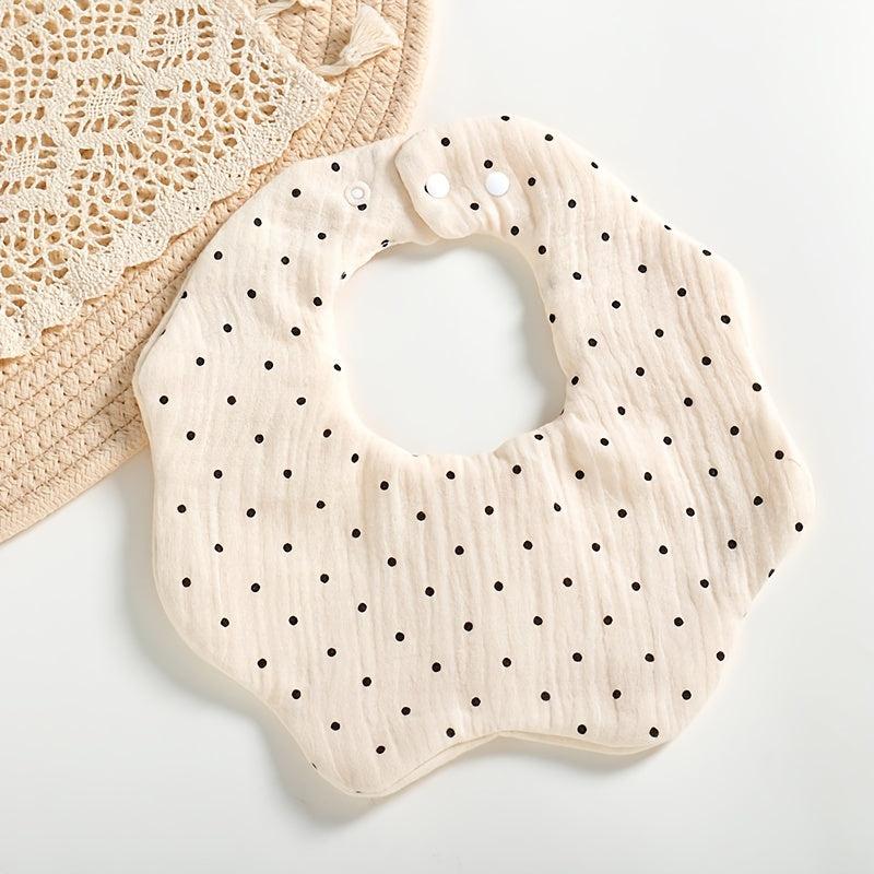 6-Layer Cotton Gauze Petal Bibs for Kids, 360 Degree Rotation, Anti-Spit Wipes