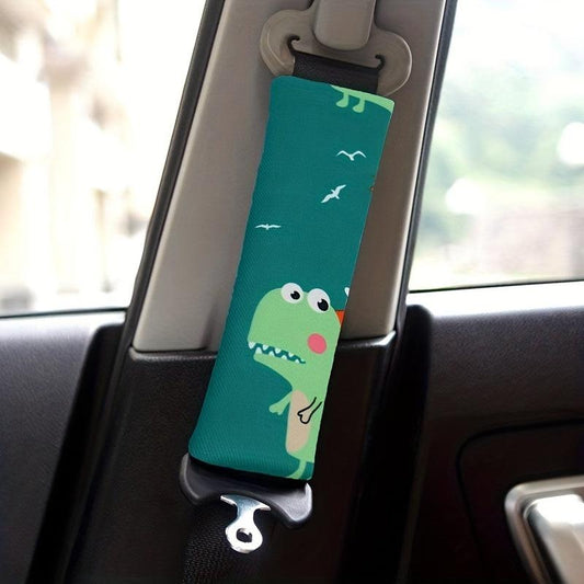 2pcs Dinosaur Car Seat Belt Cover Soft Shoulder Pad for Safety & Comfort
