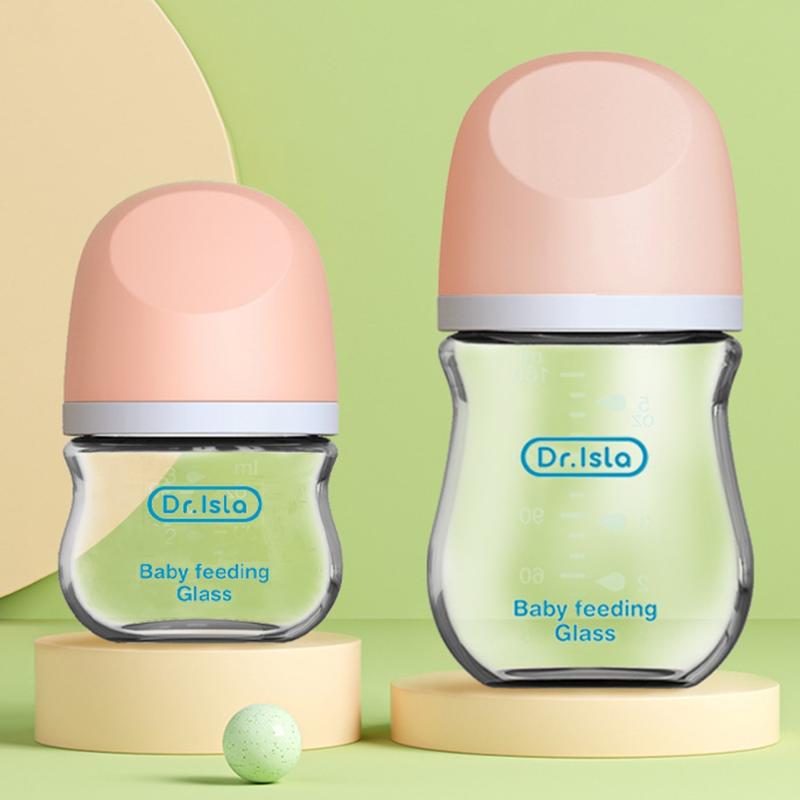 90ml 160ml Glass Milk Bottle Durable Safe Feeding Bottle