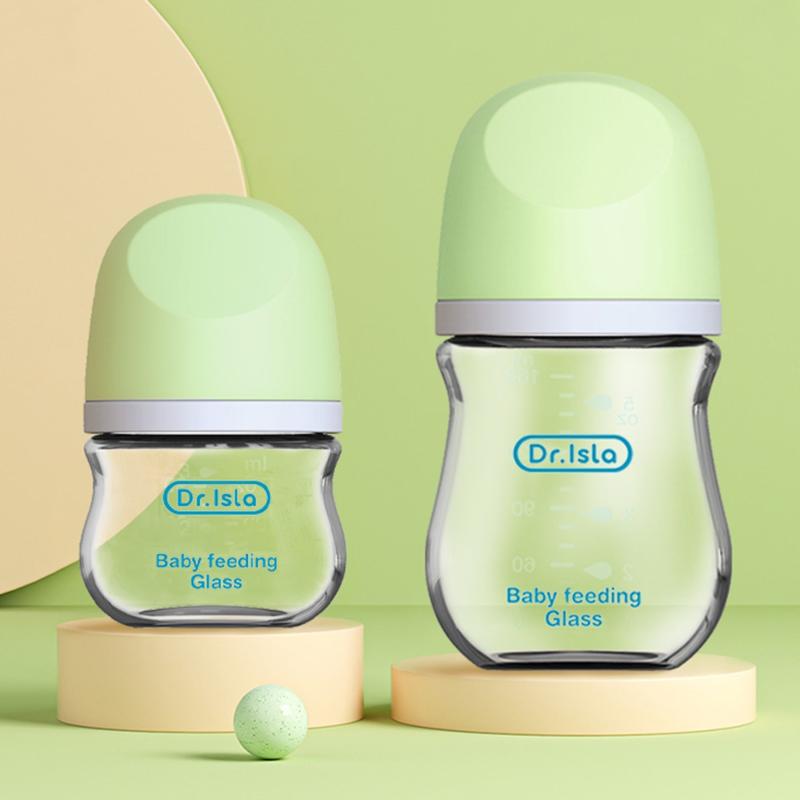 90ml 160ml Glass Milk Bottle Durable Safe Feeding Bottle