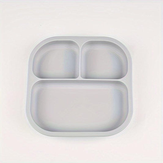 BPA Silicone Square Food Tray for Babies 4 Compartments Ages 0-3 Non-Slip Grips