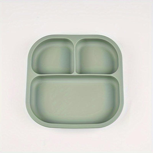 BPA Silicone Square Food Tray for Babies 4 Compartments Ages 0-3 Non-Slip Grips