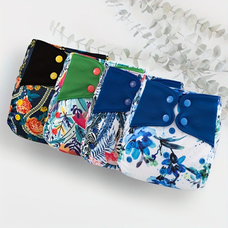 4pcs Lion Cartoon Doodle Animal Training Diapers