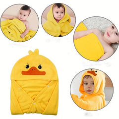 Kids Yellow Duck Hooded Bath Towel 55x27.5 inches