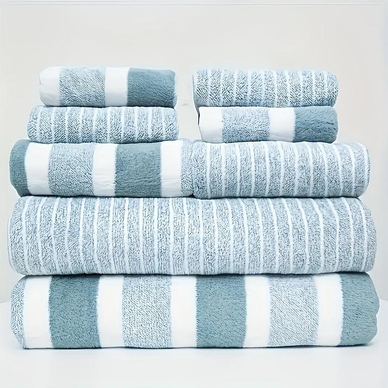 8pcs Coral Velvet Towel Set Household Bath Hand Face Guest Square Towel Co