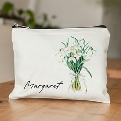 September Birth Month Flower Bouquet Makeup Bag