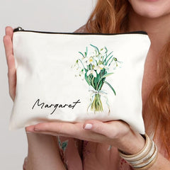 September Birth Month Flower Bouquet Makeup Bag