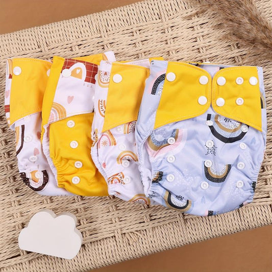 4pcs Baby Cloth Diaper Waterproof Toddler Nappy Pocket Diapers 3-15kg