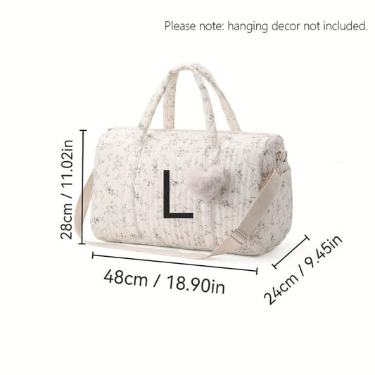 Floral Print Diaper Bag with Large Capacity