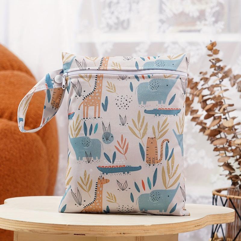 Cloth Diaper Bag Lightweight Polyester Storage Bag with Zipper for Swimming Gym