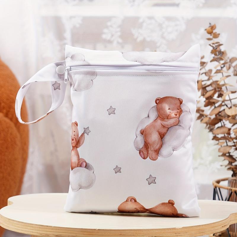 Cloth Diaper Bag Lightweight Polyester Storage Bag with Zipper for Swimming Gym