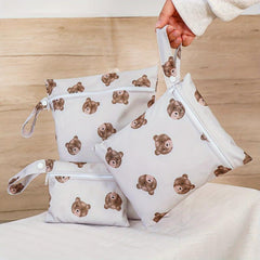 3pcs Washable Bags with Pocket for Travel Storage Wet Items