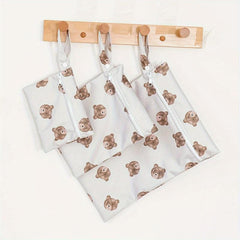 3pcs Washable Bags with Pocket for Travel Storage Wet Items