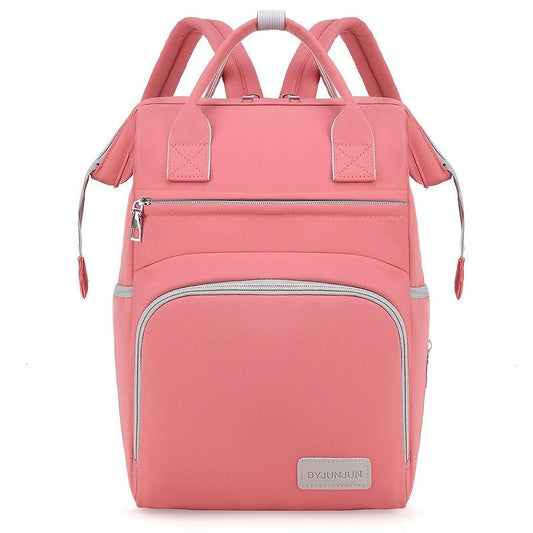 Large Capacity Pink Mommy Bag Soft Shell Casual Daypack Backpack