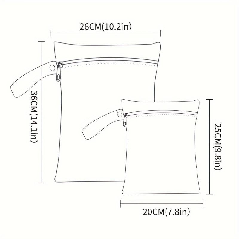 2pcs Wet Dry Bags for Baby Cloth Diapers & Swimsuits