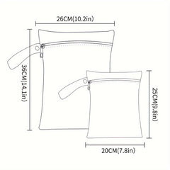 2pcs Wet Dry Bags for Baby Cloth Diapers & Swimsuits