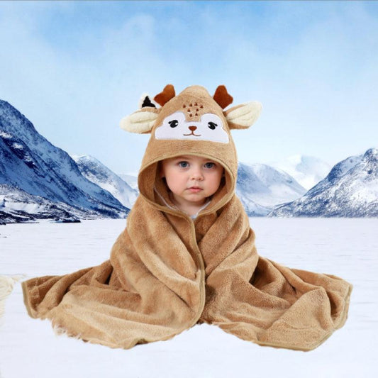 Kids' Hooded Animal Pattern Bath Towel 31.5 x 31.5